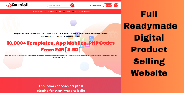 Full Readymade Digital Product Selling Website_20251008_085016_0000 Launch Your Own Digital Product selling website Like CodingNull.in - 100% Clone Website & Full Setup - Image 1