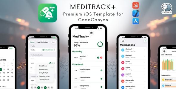 MediTrack MediTrack+ - The Most Complete Medication Tracking iOS App Template - Image 1