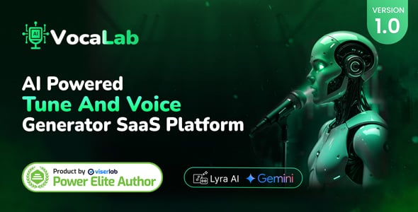 Preview (2) VocaLab - AI Powered Tune And Voice Generator SaaS Platform - Image 1