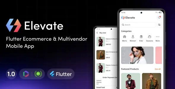 Elevate Ecommerce Customer Flutter Mobile App Cover