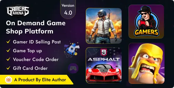 Gamers Arena - Digital Online Game Store, Game Top Up , Voucher & Gamer ID Selling Tools Cover Gamers Arena Digital Online Game Store, Game Top Up , Voucher & Gamer ID Selling Tools Cover