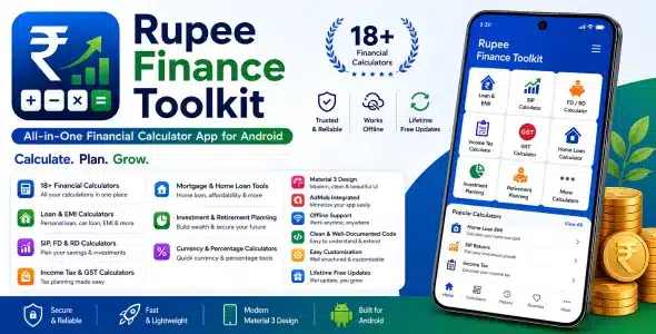 Rupee Finance Toolkit — Calculator App Cover