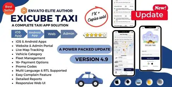 Exicube Taxi App Cover Exicube Taxi App Cover
