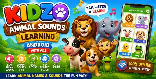 Kidzo | Animal Sounds Learning Android with Ads Cover Kidzo | Animal Sounds Learning Android with Ads Cover